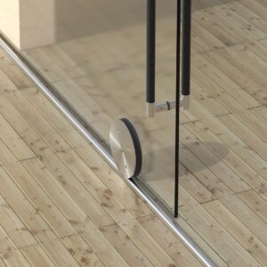 Conjunto de roldanas para portas de correr em vidro "Movie on floor" IN.15.301